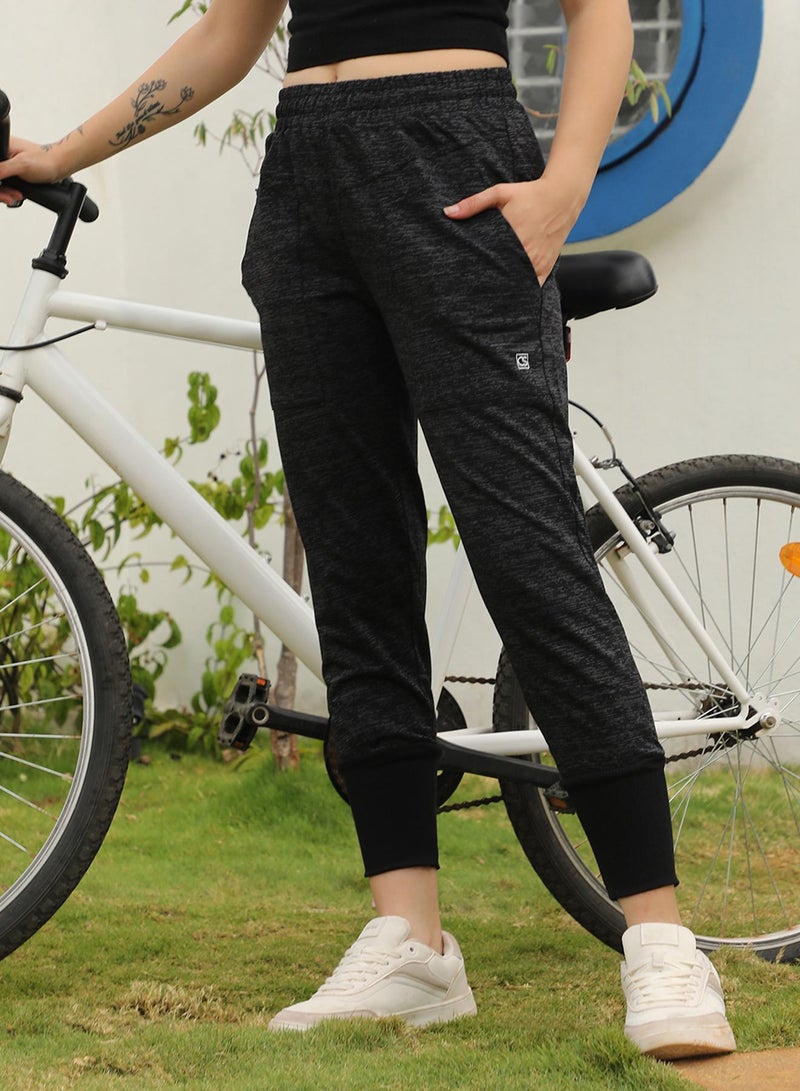 PINACOLADA Women's Midnight Black Heathered Trackpants - Image 1