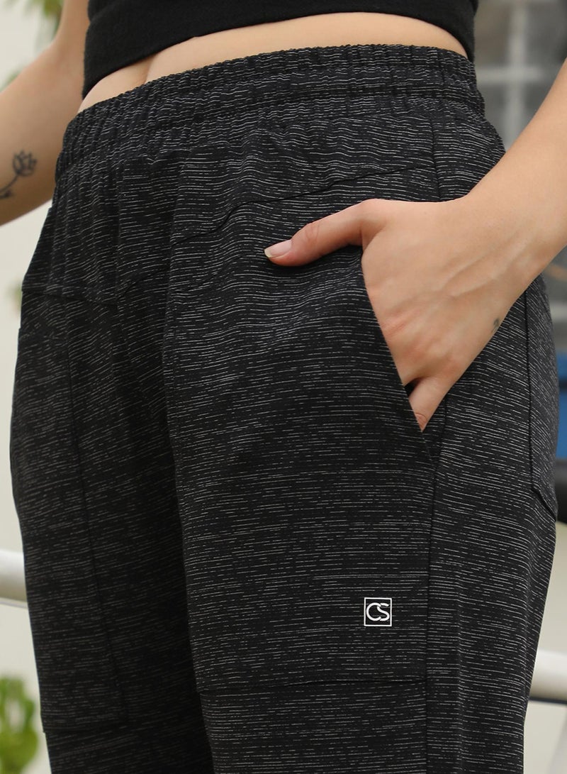 PINACOLADA Women's Midnight Black Heathered Trackpants - Image 5