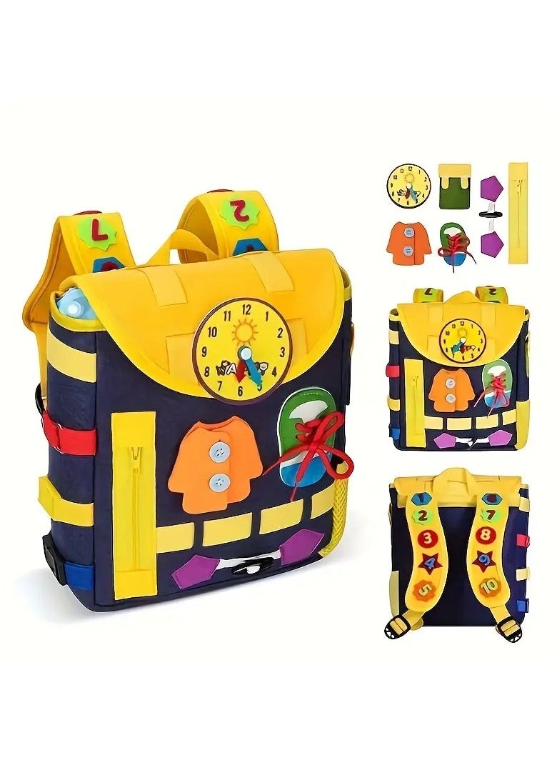 Gonice Develop Fine Motor Skills & Basic Life Skills With Busy Board Toddler Backpack - Learn To Tie Shoes & More - Ideal Toy - Image 4