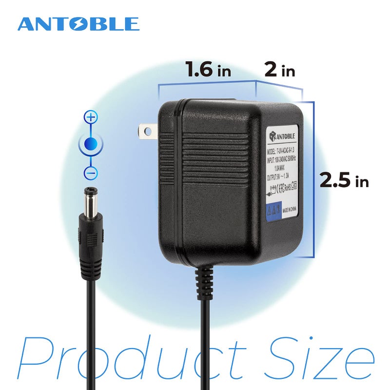 ANTOBLE 9VAC AC-AC Adapter Charger for Digitech RP100 RP150 RP200 RP300 RP350 RP3 RP250 RP200A RP250 RP255 RP350 RP300A RP355 Guitar Pedal Multi Effects Processor Switching Power Supply - Image 2