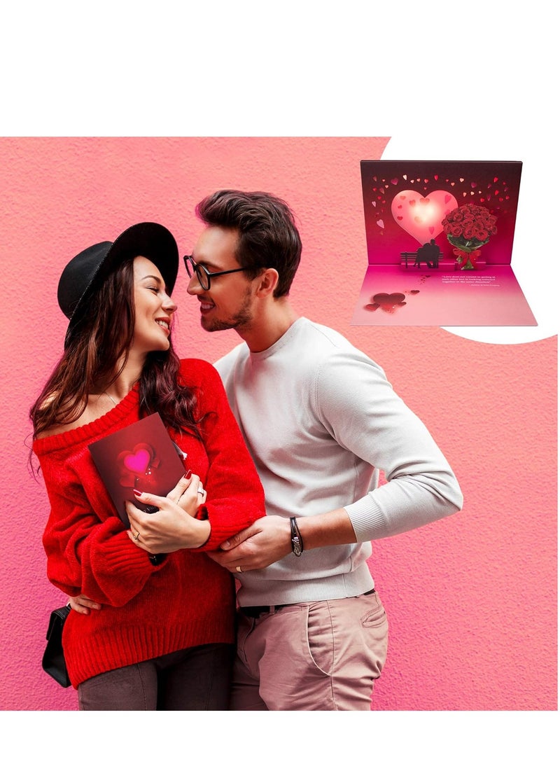 SYOSI Pop Up Card Day, Lights & Music Pop Up Happy Anniversary Plays Song 'Just The Two of Us' Cards for Husband Wedding Present for Wife, Couple | Her, Him  - Image 5
