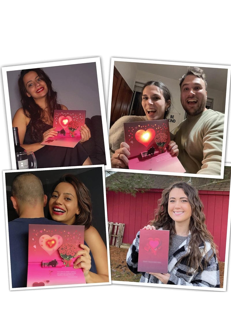 SYOSI Pop Up Card Day, Lights & Music Pop Up Happy Anniversary Plays Song 'Just The Two of Us' Cards for Husband Wedding Present for Wife, Couple | Her, Him  - Image 4