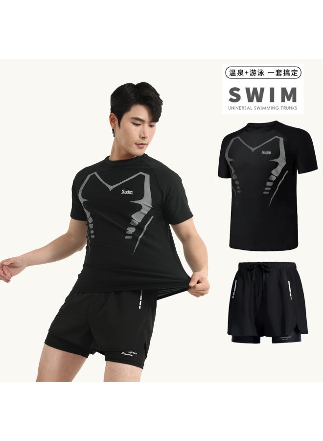 Anti-embarrassment Swimsuit Men's Quick-drying Suit Men's Swimming Trunks Large Size New Professional Hot Spring Swimming Equipment