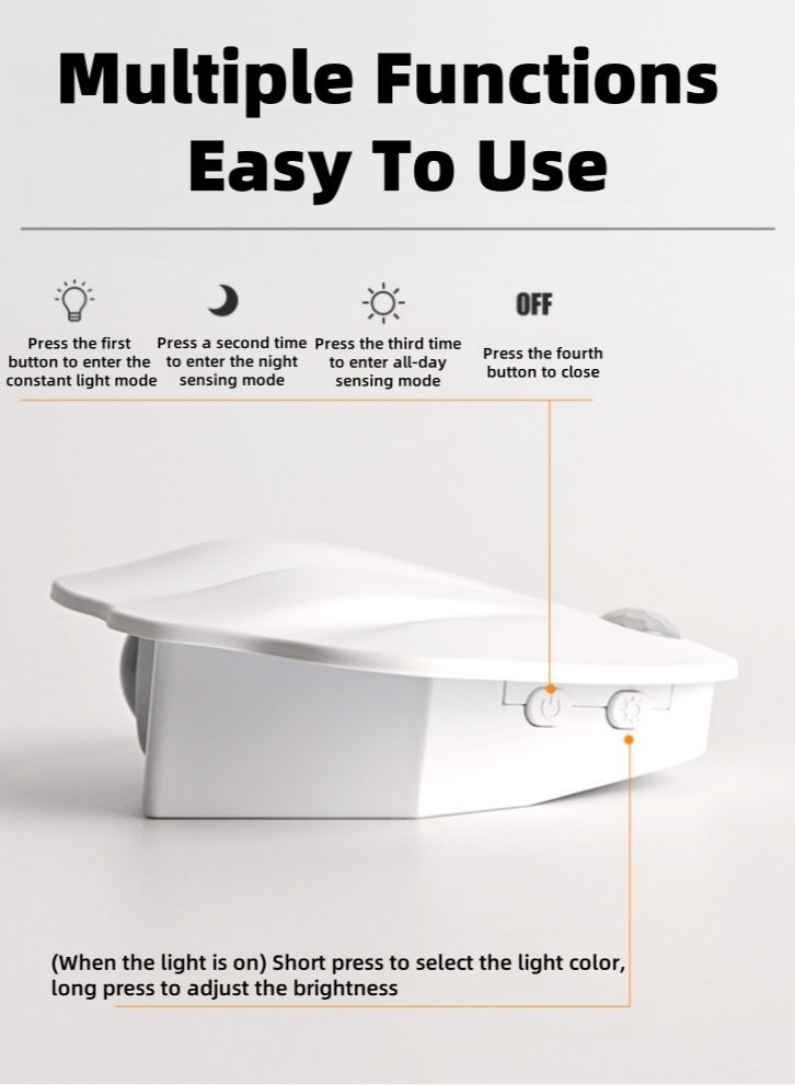 لولكس ضوء مستشعر حركة Lullaxx Shell للمنزل، ضوء ليلي داخلي قابل للتعتيم بثلاثة ألوان، ضوء تحت الخزانة، لغرفة النوم، السلالم، الممر (أبيض، 1200 مللي أمبير/ساعة)  - Image 5