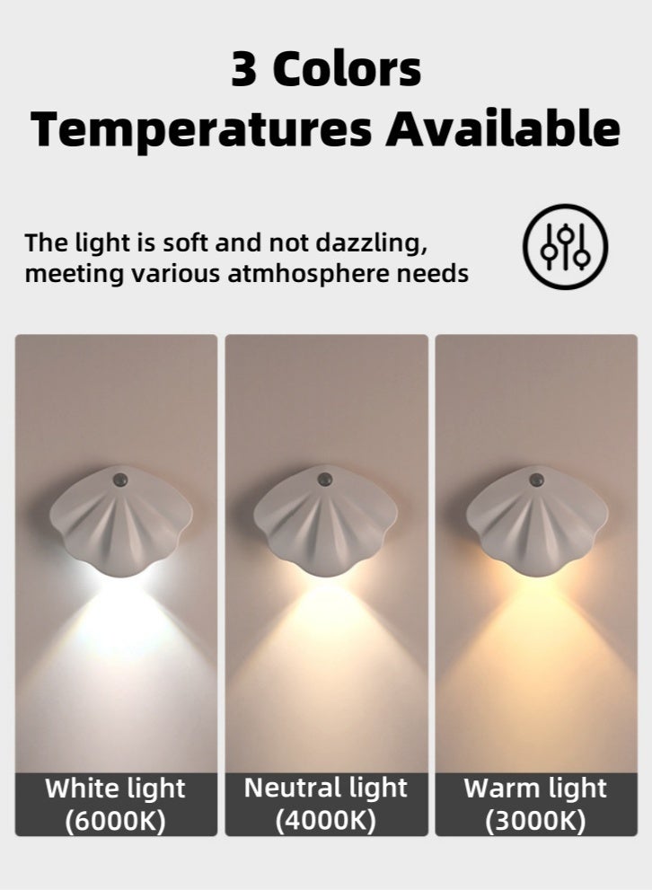 لولكس ضوء ليلي من Lullaxx، ضوء حائط، مصابيح ليلية مزودة بمستشعر حركة مناسبة لغرفة النوم والحمام والممر والمطبخ والسلالم والأطفال والبالغين، بثلاثة أوضاع ألوان - Image 1