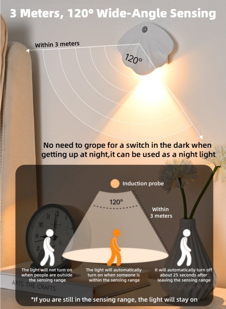 لولكس ضوء ليلي من Lullaxx، ضوء حائط، مصابيح ليلية مزودة بمستشعر حركة مناسبة لغرفة النوم والحمام والممر والمطبخ والسلالم والأطفال والبالغين، بثلاثة أوضاع ألوان - Image 4
