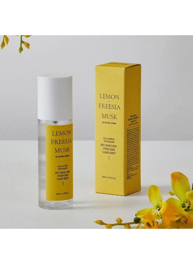 Rated Green Cold Brew Rosemary Detangling Perfume Hair Mist Lemon Freesia Musk 80ml - Image 2