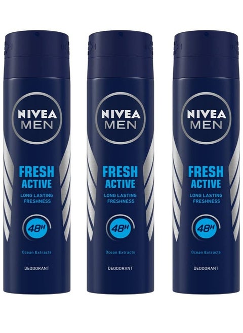 Fresh Active Deodorant Spray 150ml Pack of 3