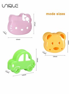 Unique 3Pcs Sandwich Cutter and Sealer - Sandwich Maker - Cut and Seal - Great for Lunchbox and Bento Box - Boys and Girls Kids Lunch - Car Styling, KT Cat Styling  - Image 2
