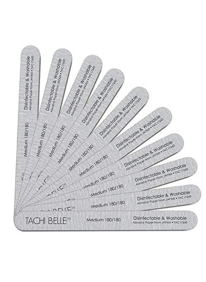 Tachibelle 10 Pcs Premium Japan Abrasive 180180 Fine Disinfectable Washable Zebra Perfect Files For Natural Nails - Image 1