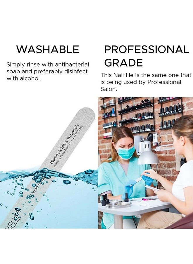 Tachibelle 10 Pcs Premium Japan Abrasive 180180 Fine Disinfectable Washable Zebra Perfect Files For Natural Nails - Image 5