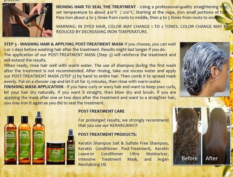 kerarganic Formaldehyde-Free Organic Keratin Treatment Set (2 oz/60 ml) by Kerarganic - Natural Ingredients that Eliminates Frizz, Reduces Volume, Repairs Damages. - Image 2