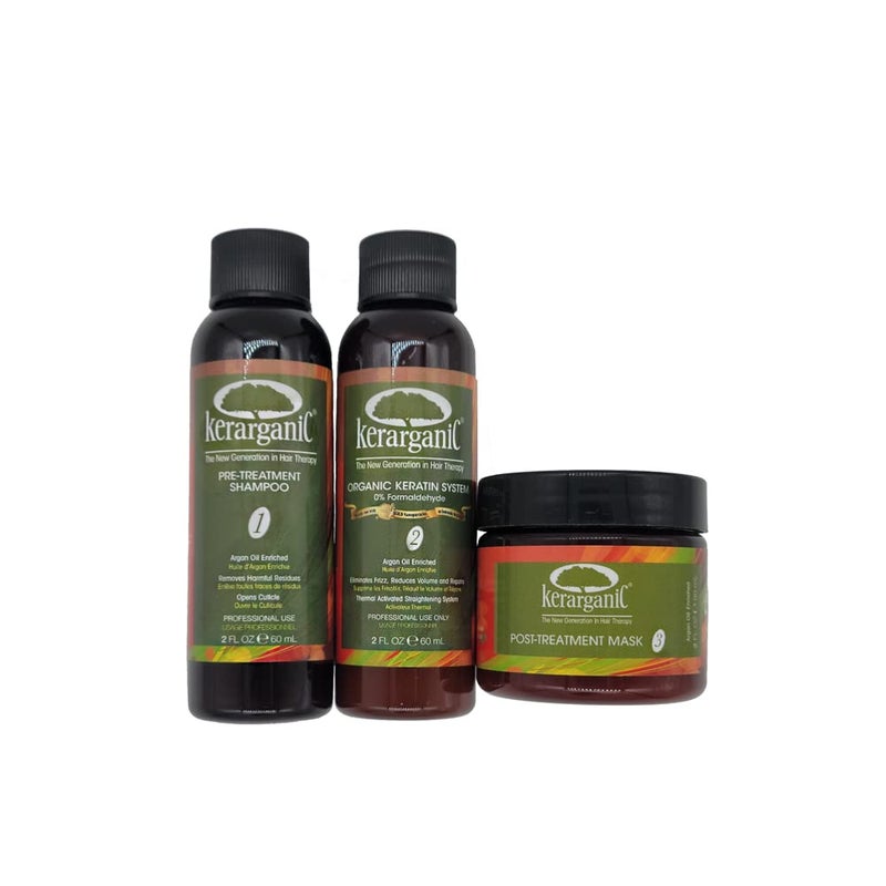 kerarganic Formaldehyde-Free Organic Keratin Treatment Set (2 oz/60 ml) by Kerarganic - Natural Ingredients that Eliminates Frizz, Reduces Volume, Repairs Damages. - Image 1