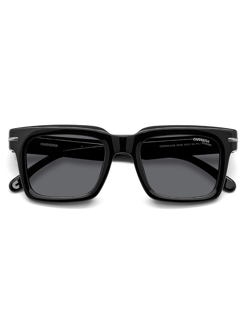 Carrera Men's Polarized Rectangular Sunglasses - Carrera 316/S Black Millimeter - Lens Size: 52 Mm - Image 4