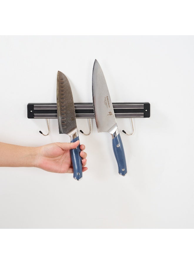 Restaurantware Met Lux 13 Inch Magnetic Knife Holder For Wall, 1 Powerful Knife Magnetic Strip - Space-Saving Organizer, Securely Hang Kitchen Utensils or Tools, Black Plastic Knife Hanger, - Image 5