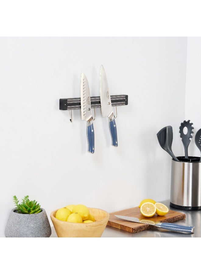 Restaurantware Met Lux 13 Inch Magnetic Knife Holder For Wall, 1 Powerful Knife Magnetic Strip - Space-Saving Organizer, Securely Hang Kitchen Utensils or Tools, Black Plastic Knife Hanger, - Image 4