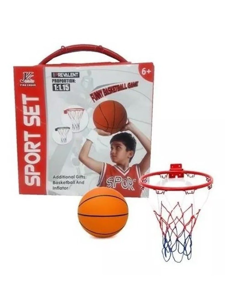 Basketball hoop set with net and ball  - Image 1