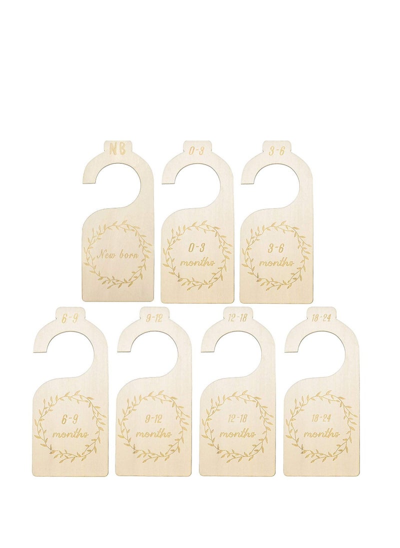 SYOSI Wood Baby Closet Divider Wooden Baby Closet Organizers Hanging Closet Dividers from Newborn Infant to 24 Months Home Nursery Baby Clothes  - Image 1