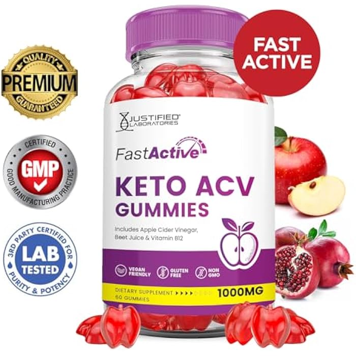 Justified Laboratories (2 Pack) Fast Active Keto ACV Gummies Advanced Formula 1000MG Fastactive Keto Gummies Apple Cider Vinegar Formulated with Pomegranate Beet Juice Powder B12 Vegan Non GMO 120 Gummys - Image 2