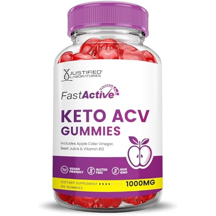Justified Laboratories (2 Pack) Fast Active Keto ACV Gummies Advanced Formula 1000MG Fastactive Keto Gummies Apple Cider Vinegar Formulated with Pomegranate Beet Juice Powder B12 Vegan Non GMO 120 Gummys - Image 4