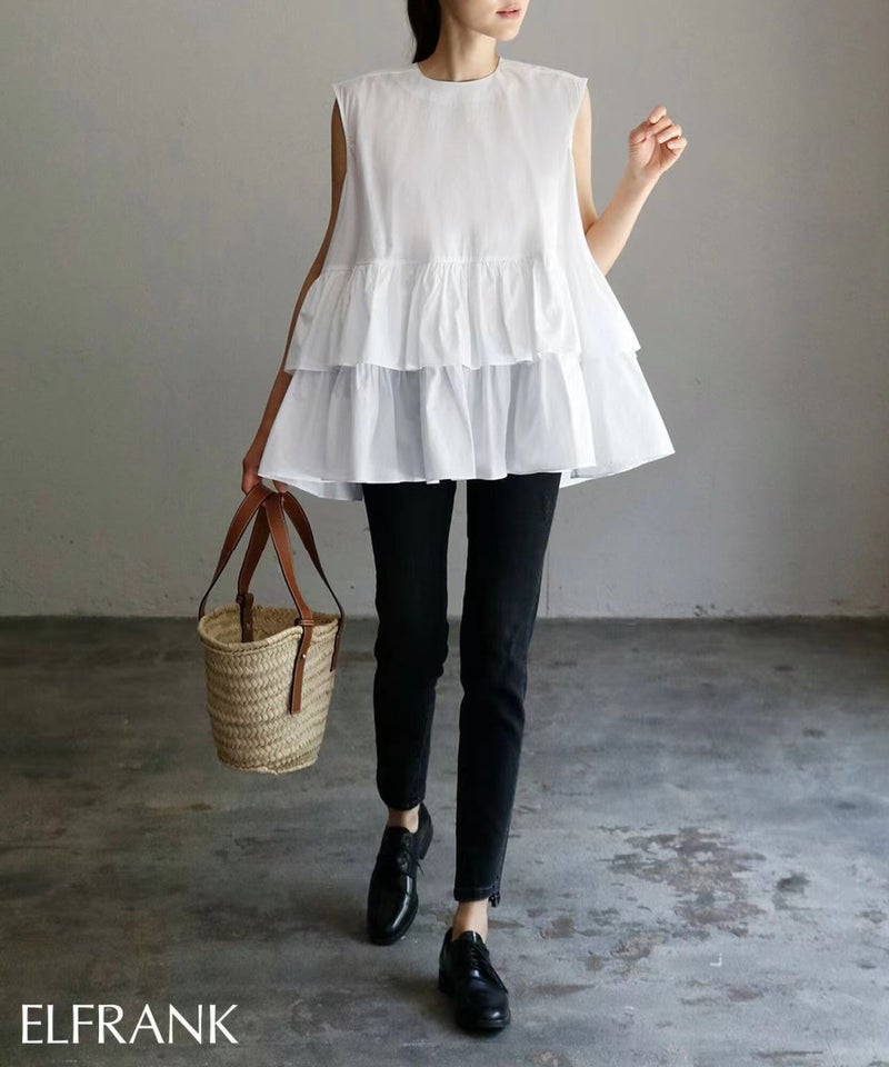 Sweet Japanese Doll Shirt Summer New Loose Round Neck Multi-color Blue - Image 3