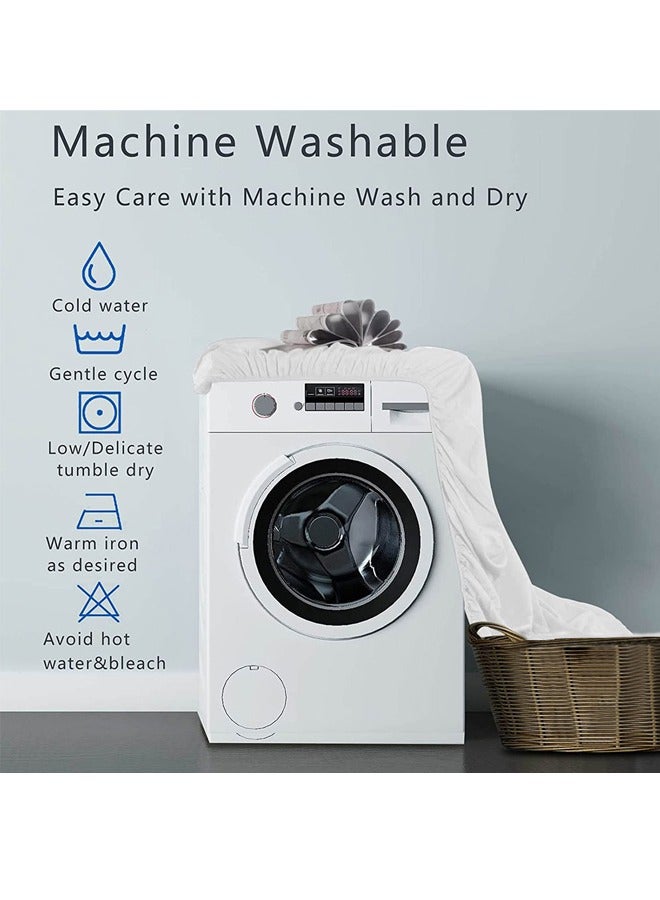 GUSGU اضافية كبيرة فراش الغطاء الواقي ، عالية الجودة 100 ٪ للماء فراش الغطاء ، لا ضوضاء ، تنفس لينة ، مع 5-26cm جيب عميق غطاء السرير ، لا تحتوي على الفينيل - Image 4