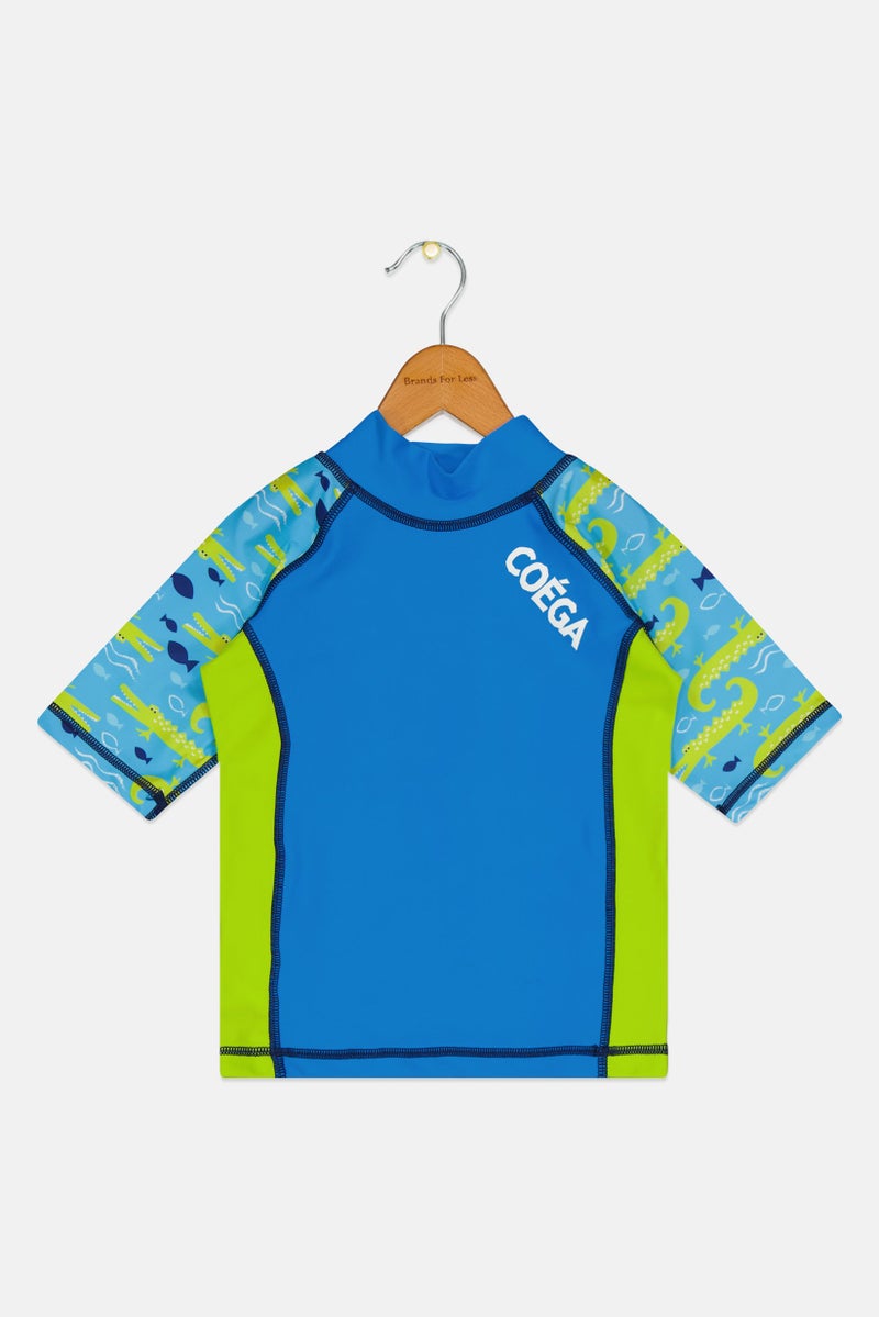 COEGA SUNWEAR Kids Girl Allover Print Rash Guard Tee, Multicolor  - Image 1
