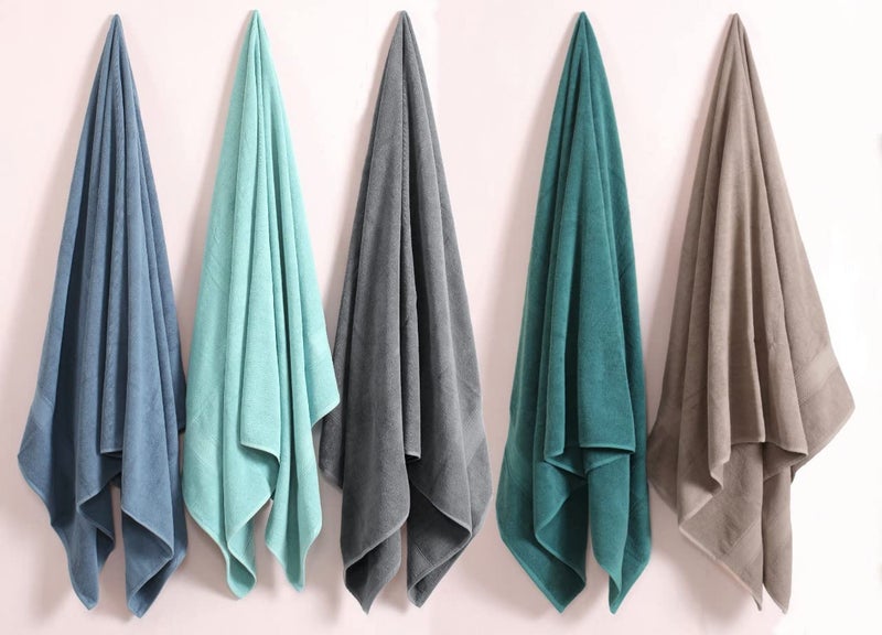 HILLFAIR 600 GSM- 40 x 80 Inches- 100% Cotton 2 Pc XXL Oversized Bath Towel Set- Soft Highly Absorbent Jumbo Bath Sheets Towels Sets- Quick Dry Oversized Bath Towel Sets for Hotel Spa Pool- Stone - Image 3