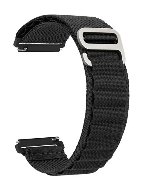 Alpine Loop 22mm Compatible With Only Huawei Gt2E Watches, Durable Sport Nylon Strap With Titanium G Hook  BLACK