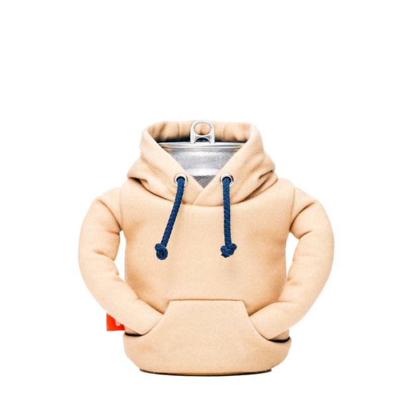 PUFFIN Puffin - The Hoodie Sweatshirt - Insulated 12 oz Can Cooler I Beer Bottle & Soda Can Insulator  Keep Drinks and Beverages Cold - Taco Tan/Sailor Blue - Image 2
