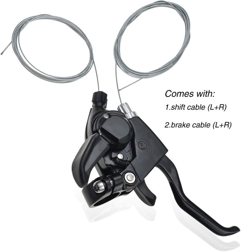 BESNIN Shifter and Brake Combo - 3x7 21Speed Mountain Bike Shifters & Left/Right Brake Lever Set - Image 2