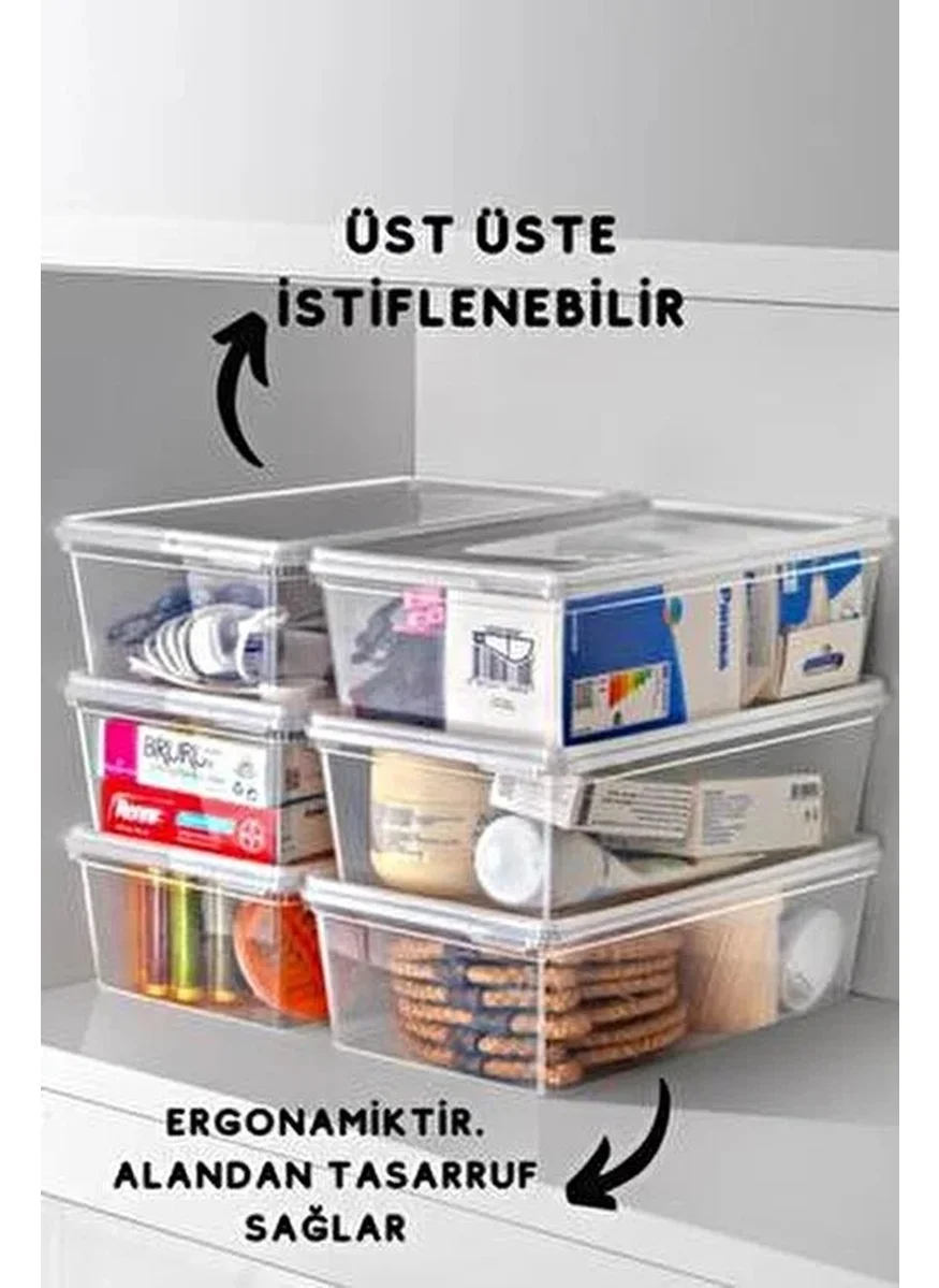 Hane216 5-Piece Self-Lidded Storage Container Suitable for Deep Freezer 2 Lt