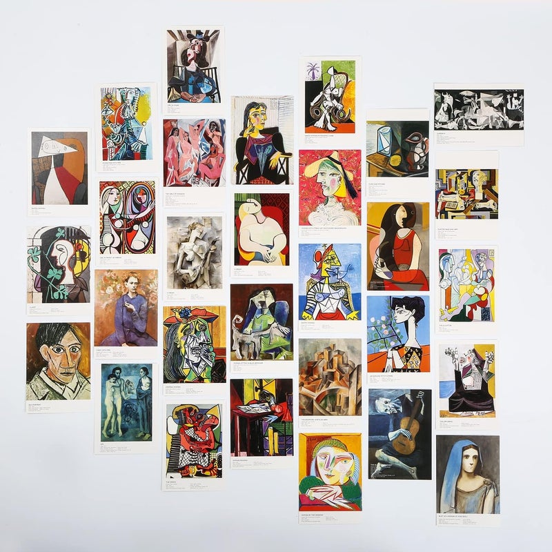 EDENMS Pablo Picasso Art Postcards, Famous Painting Abstract Artwork Post Cards Bulk Pack(30 Pack), Aesthetic wall art prints decor, Postcards Poster for School Students Teacher Thank You Note Cards - Image 1
