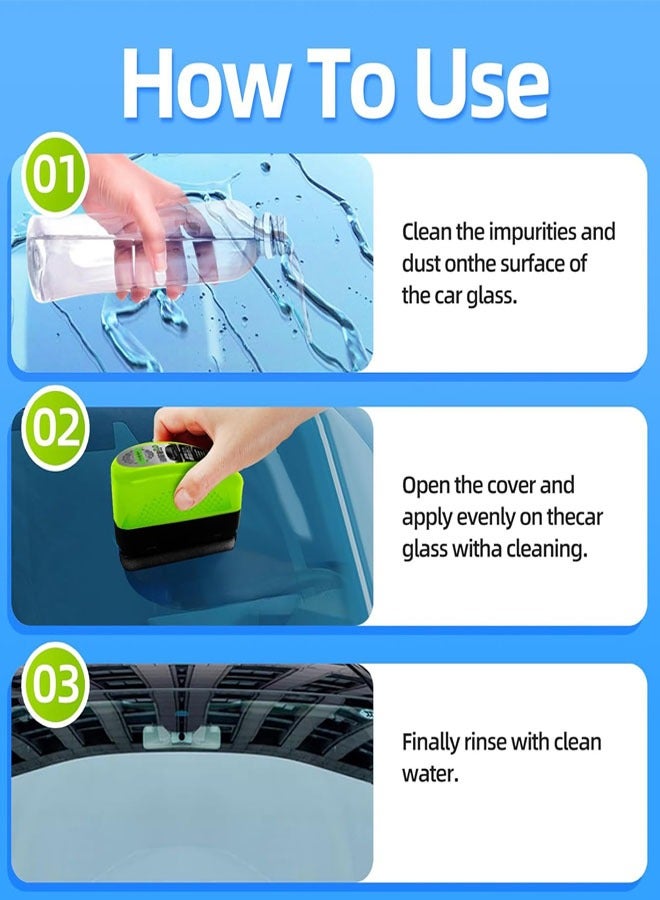 Generic Automotive Oil Film Cleaning Brush, Clear Vision Glass Cleaner, Reusable Oil Film Cleaning Brush for Car Windows, Universal Glass Wipe Board 1 PC  - Image 5