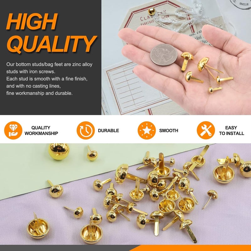 Rustark 500PCS 5 Sizes Brass Paper Fasteners Round Brads Fasteners Assortment Kit Mushroom Head Paper Fasteners Brass Metal Brads Scrapbooking Decorative Paper Crafts School DIY Art Project Supplies - Image 3
