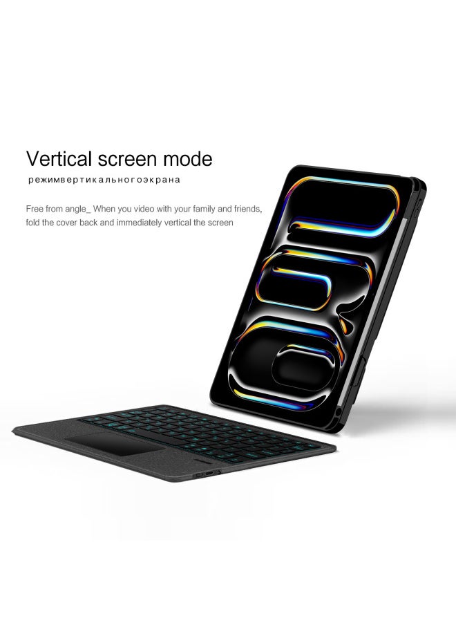 Generic - Magnetic Attraction Keyboard Case Compatible With IPad Pro 11/M4/M2 Air 13 12.9/10th Generation Wireless Bluetooth Keyboard-Color:White [backlight/horizontal And Vertical Magnetic Separation]]-Product Type:iPad Air 11/2018-2022 Pro 11-inch Air5/4 10.9-inch - Image 1