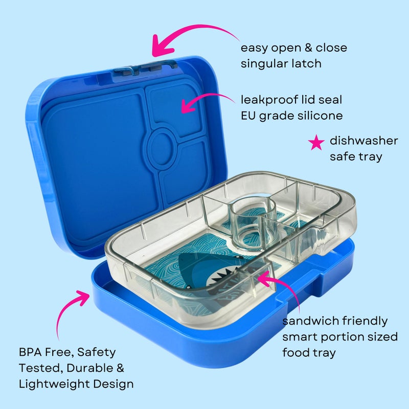 Yumbox Panino Leakproof Bento Lunch Box Container for Kids & Adults (Surf Blue Shark) - Image 4