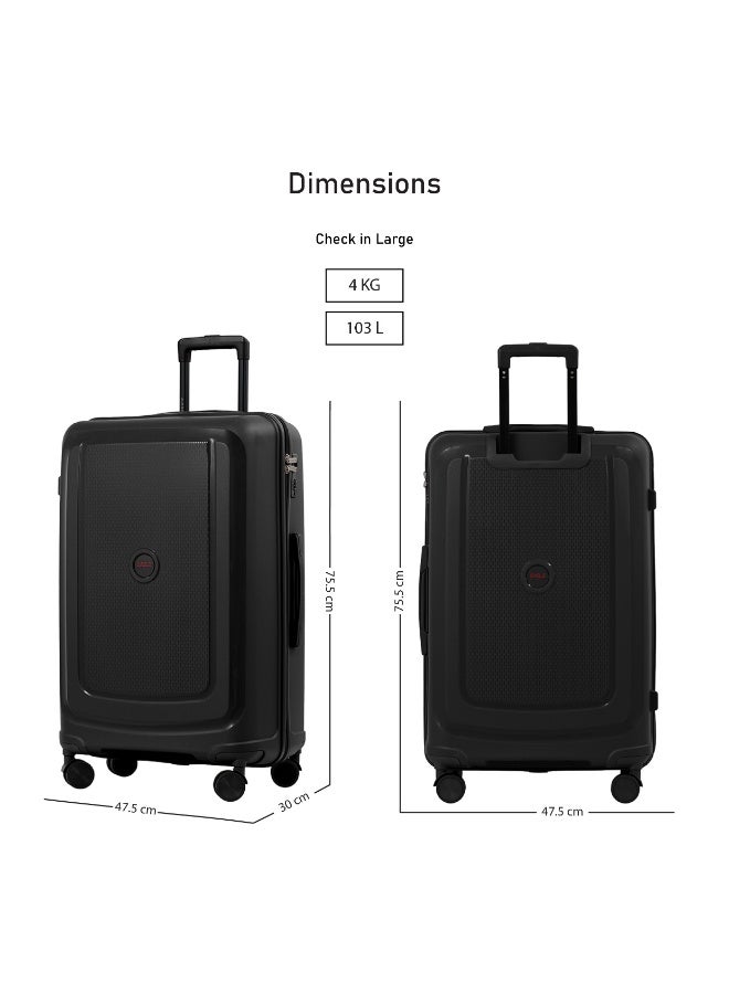 Eagle Express CLIFTON Check-in Travel POLYPROPYLENE Hard Trolley 360° Double Spinner Wheels Secure Lock 28 inch BLACK EDITION - Image 4