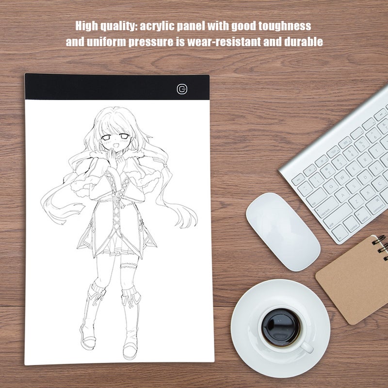 A4 USB LED Light Stencil Board Light Box Tracing Drawing Board (3-Level Adjustable Brightness) - Image 3