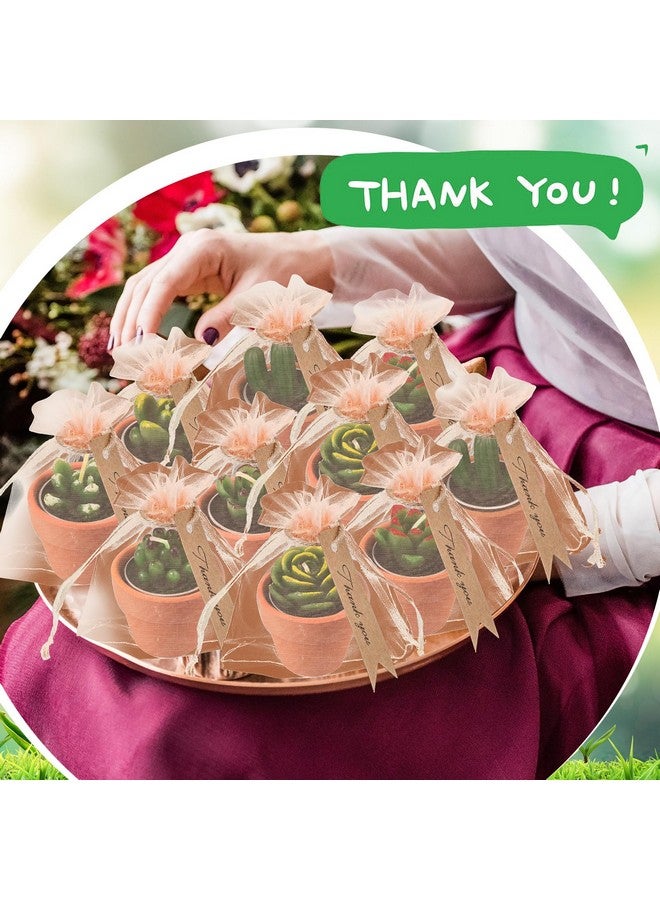 Mtlee MTLEE 36 Pcs Succulent Candles Decorative Cactus Tealight Candle Tea Lights Handmade Baby Shower Decorations Plant with Mini Terracotta Clay Holders for Wedding Home Party Decor  - Image 4