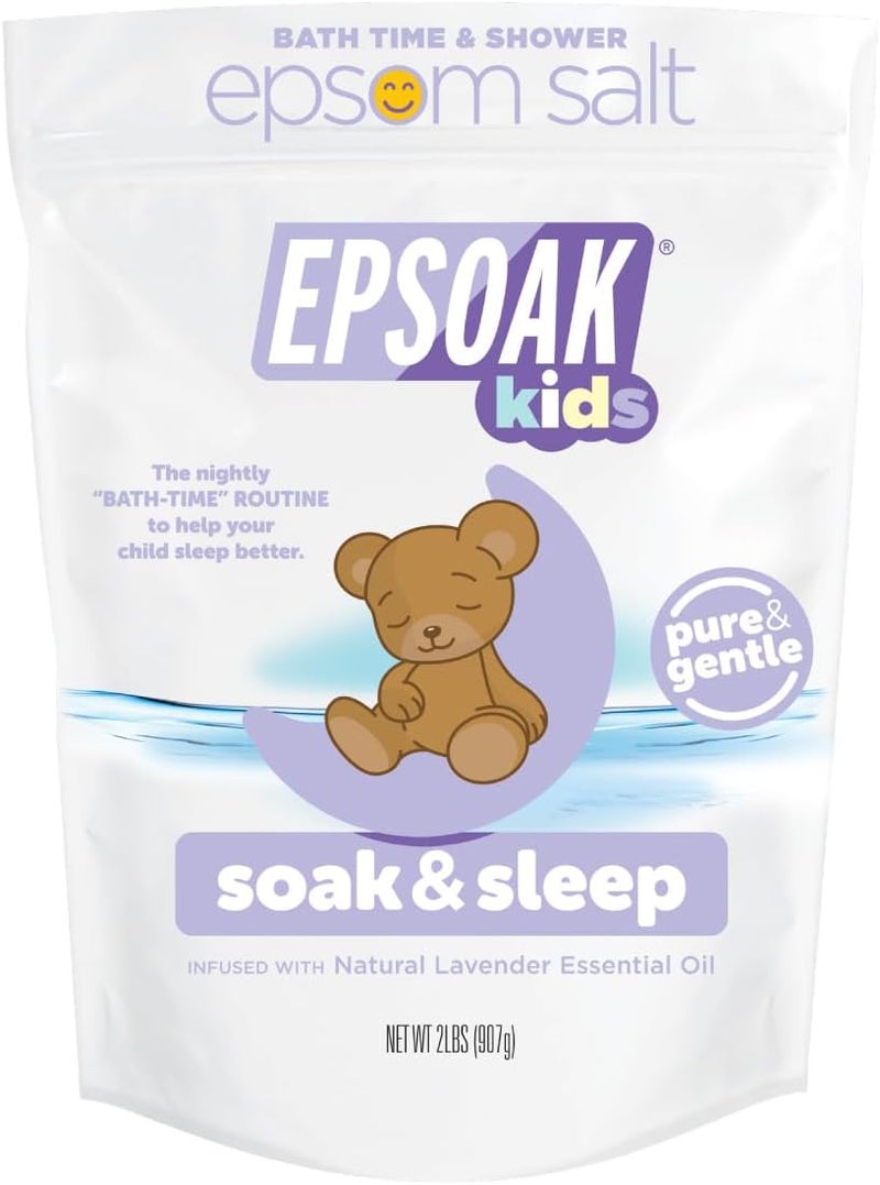 Epsoak Kids Lavender Soak  Sleep Epsom Salt  2 lb Bag