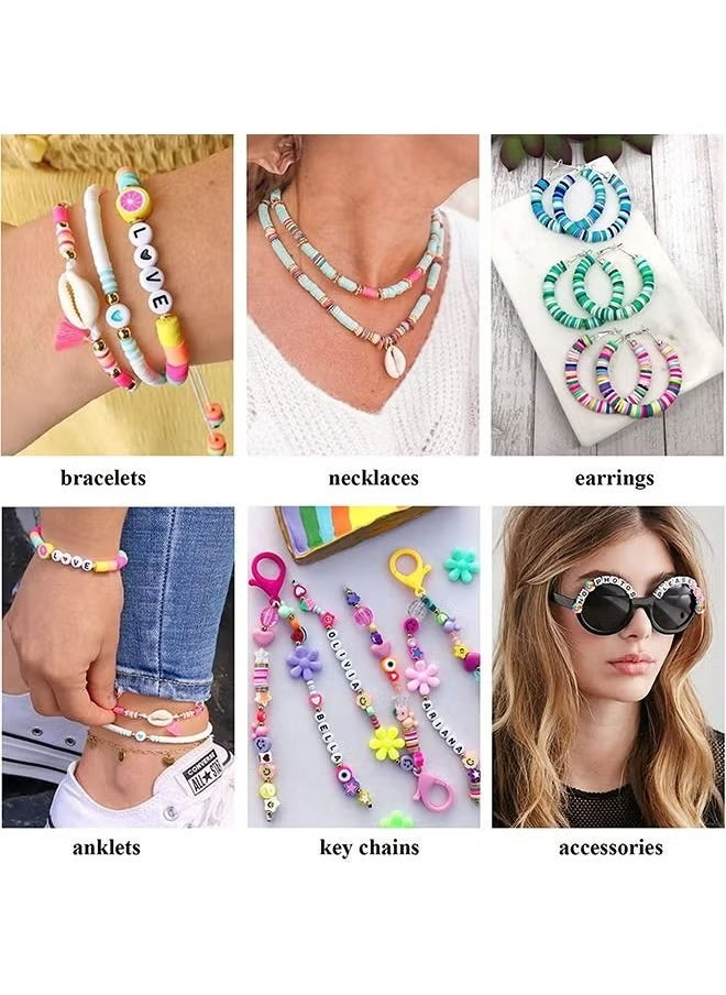ماركة غير محددة - 6000 Pcs Clay Beads for Bracelet Making Kits - Image 1