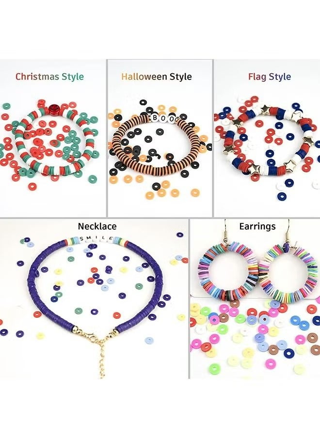 ماركة غير محددة - 6000 Pcs Clay Beads for Bracelet Making Kits - Image 1