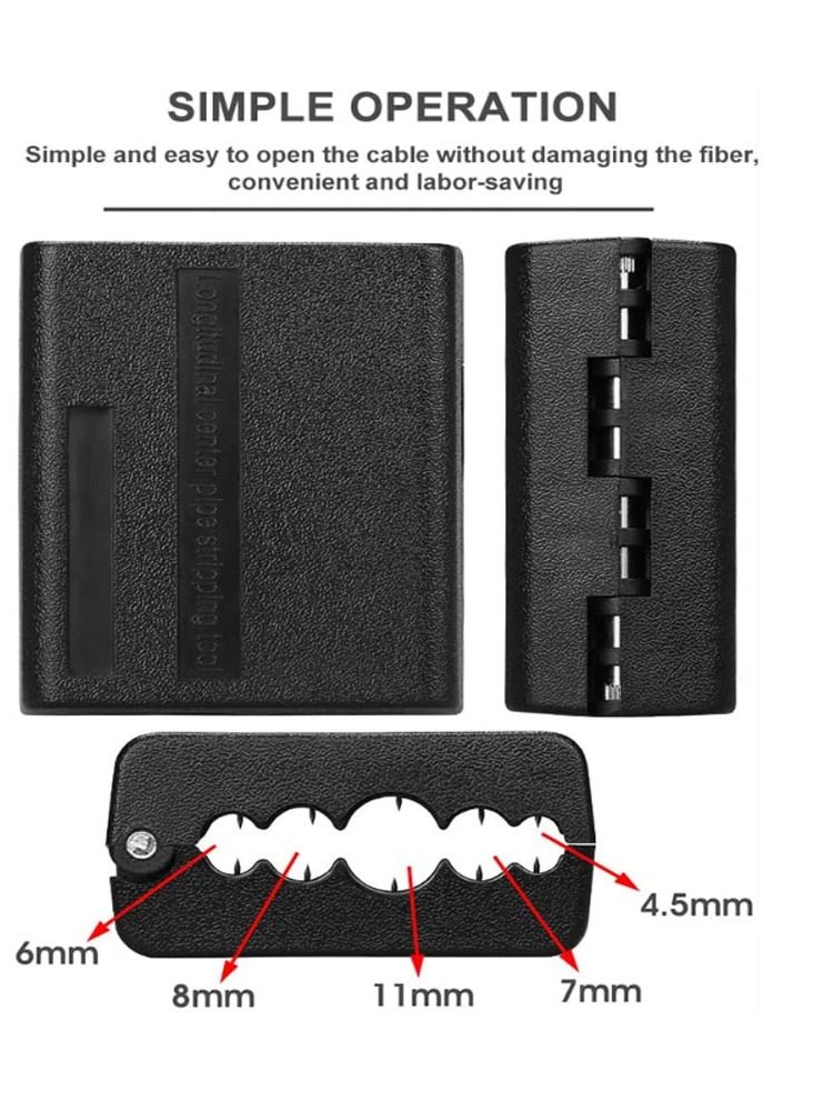 INFAST Cable Stripper, Portable Fiber Optic Cable Sheath Cutter Optical Fiber Longitudinal Beam Tube Stripper Loose Tube Slitter Multifunctional Cable Stripper Longitudinal Stripper 4.5mn To 11mm  - Image 4