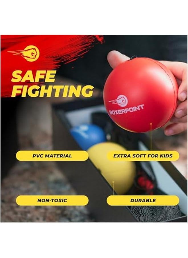 Arabest - Enhance Hand-Eye Coordination and Reaction Speed with Reflex Ball Set for Adults and Kids - Includes Headband, Carry Bag, and Hand Wraps - Improve Punching Skills and Fight Reaction Time - Image 1