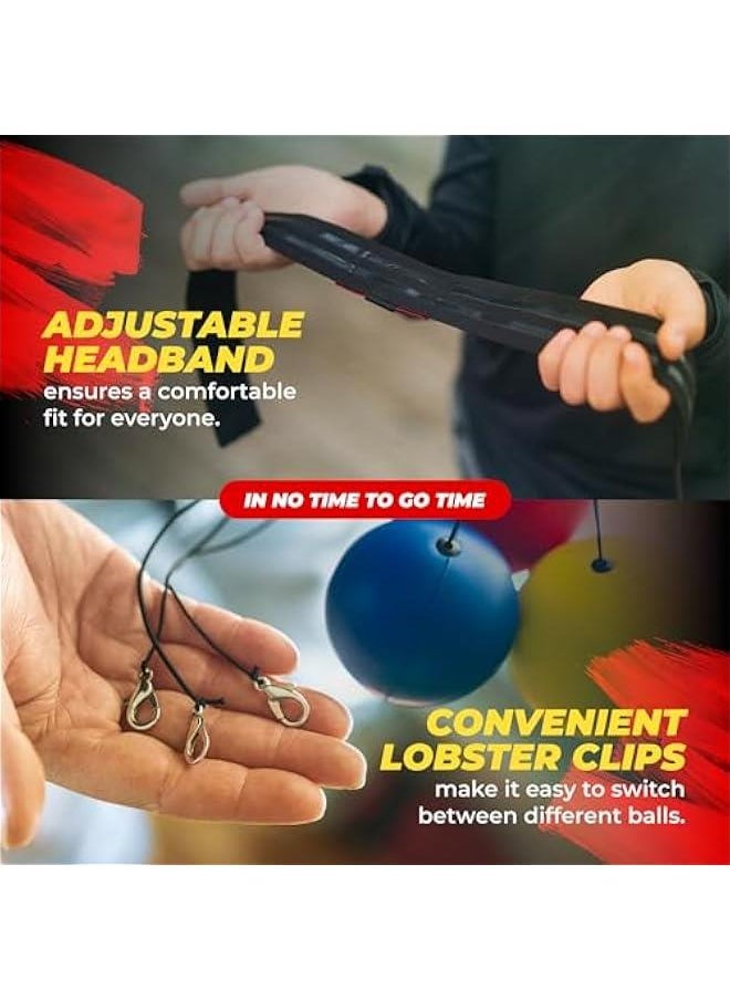 Arabest - Enhance Hand-Eye Coordination and Reaction Speed with Reflex Ball Set for Adults and Kids - Includes Headband, Carry Bag, and Hand Wraps - Improve Punching Skills and Fight Reaction Time - Image 1