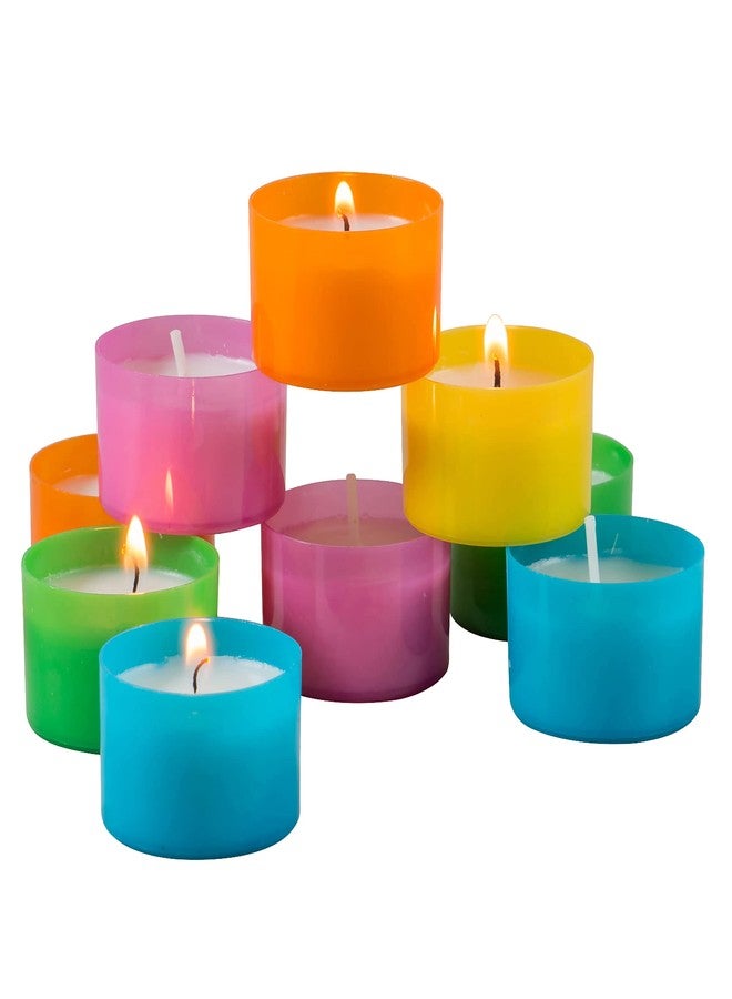 Stonebriar 96 Pack Multicolor Unscented 6 to 7 Hour Long Burning Tea Light Candles - Image 1