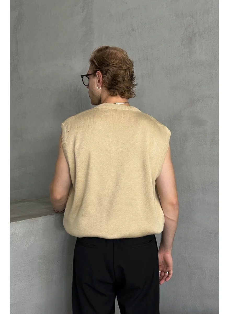 HYMAN Men's V-Neck Oversize Sweater