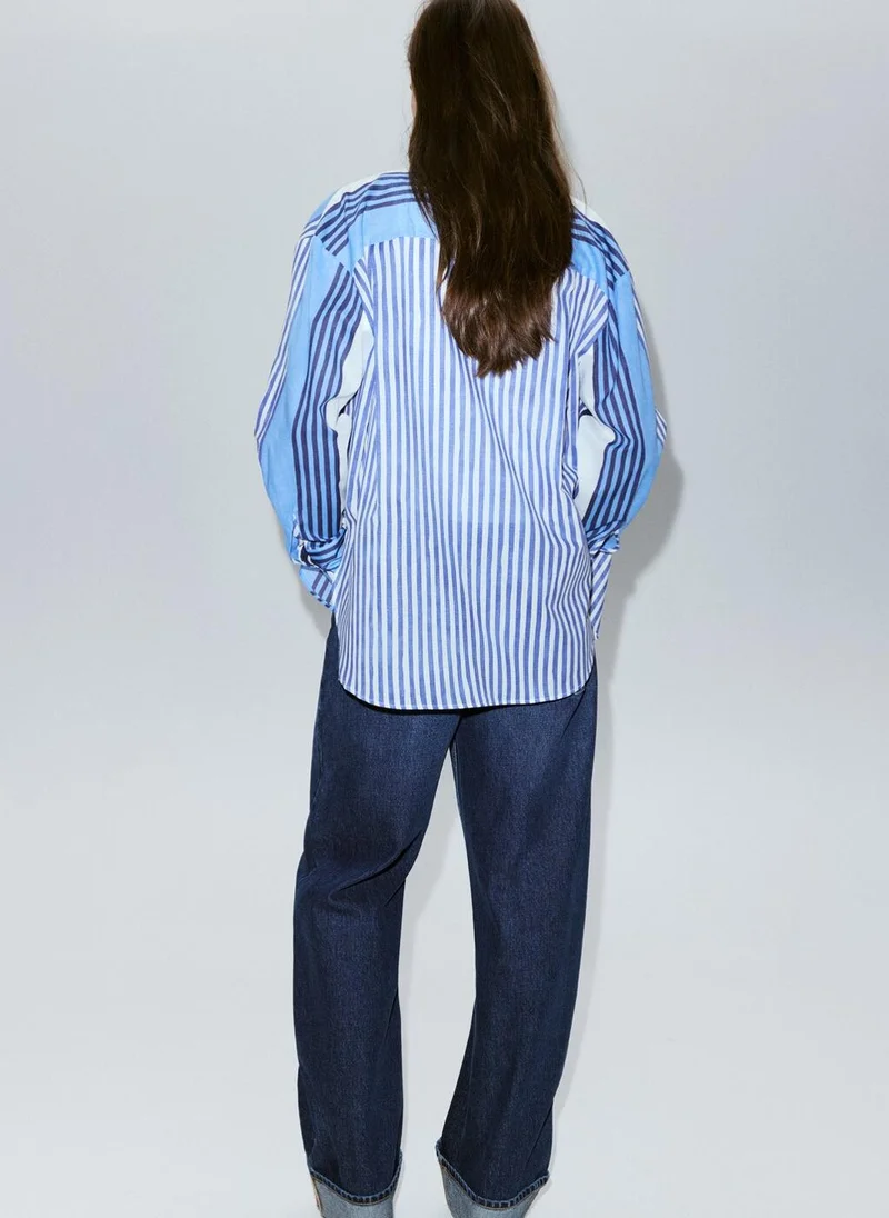 Mango 100% Cotton Striped Shirt