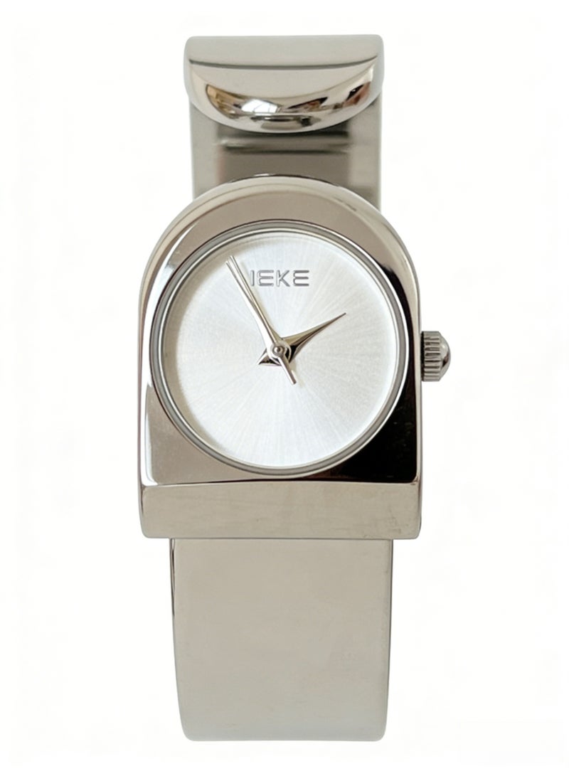 اياكي IEKE Best-Selling Silver Bangle Watch - Minimalist White Dial Women's Quartz Wristwatch (Trending Hot Item) - Image 3